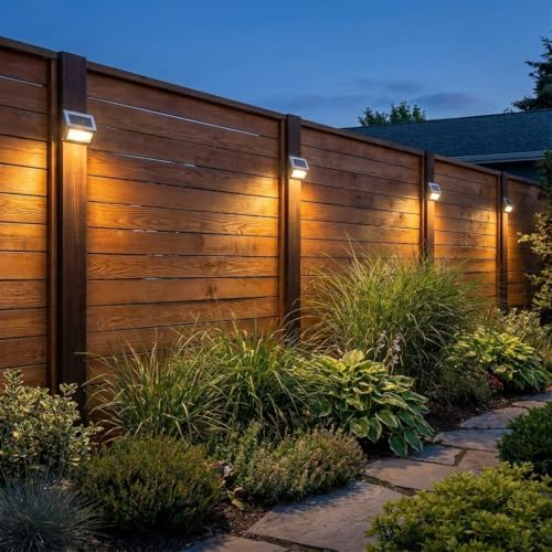 SOLVAO Solar Stair Lights Outdoor, 6 Pack Solar Step Lights with Auto On/Off Dusk to Dawn Sensor, Waterproof IP44 LED Deck Fence Lights, Stainless Steel Solar Wall Lights for Steps, Pathway, Garden - Image 5