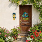 Metal Welcome Sign Rustic Wall Hanging Plaque - Decorative Welcome Flower Signs for Porch Front Door Farmhouse Home Decoration Garden Themed Wreath Ornament (Set of 3) - Image 4