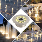 LED Fountain Lights Warm White Outdoor Submersible Light 18W 12V AC DC Stainless Steel Materials IP68 Waterproof Landscape Underwater Light for Outdoor Pond Garden Patio Backyard - Image 7