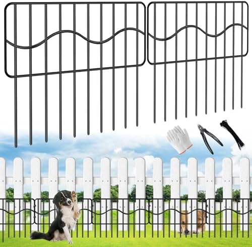 Eibikdi 50ft x 13in Garden Animal Barrier Fence 35pack Metal Wire Rustproof Border Decorative Fences No Dig Fences Small Dog Fence Barrier Rabbit Fencing for Outdoor Garden Yard, Patio by Ebikdi
