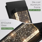 BesLowe Outdoor Wall Light Fixtures with Crystal Bubble Glass, 10W 3000K - Image 4