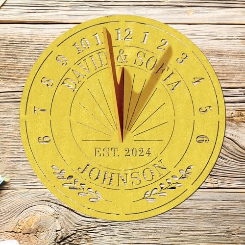 Personalized Wedding or Anniversary Sundial Gifts for Couples, Custom Sundial Wedding Gifts,Custom Calibrated Metal Sundial Sign for 30th, 40th, 60th, 70th Anniversary - Image 6
