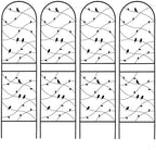 4 Pack Metal Garden Trellis 71" Tall Outdoor Climbing Plant Support for Roses, Flowers, Rustproof Durable Black Galvanized Tube, Lawn Garden Fence Decor Screen (4, Black birds-71 H) - Image 7
