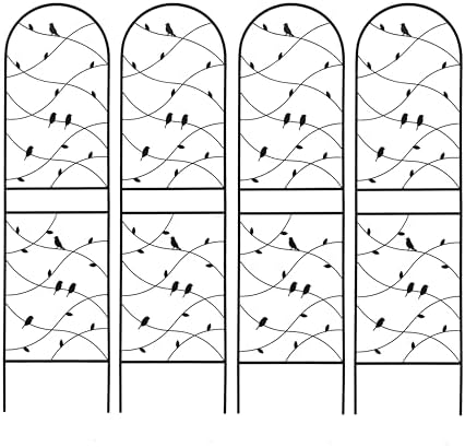 4 Pack Metal Garden Trellis 71" Tall Outdoor Climbing Plant Support for Roses, Flowers, Rustproof Durable Black Galvanized Tube, Lawn Garden Fence Decor Screen (4, Black birds-71 H) - Image 7
