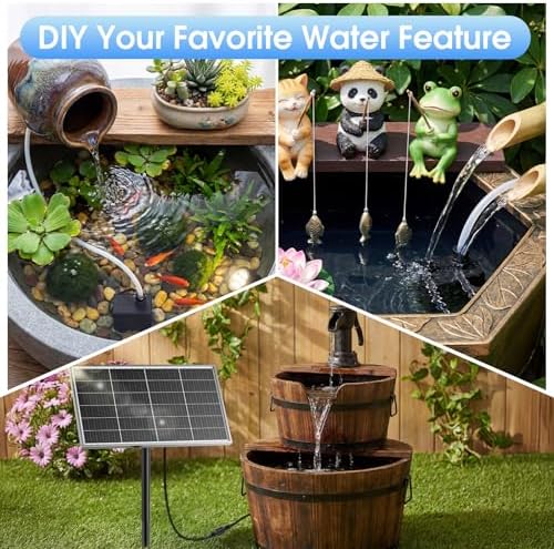 AMZtime 20W DIY Solar Fountain with Lights & Built-in 4000mAh Battery - Image 2