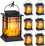 Brightever 6-Pack Solar Lanterns Outdoor Lights, Upgraded Flickering Flame Solar Lanterns Outdoor Waterproof, Hanging Solar Lights for Outside with Clip, Solar Lantern Lamps for Backyard Garden Decor by Brightever