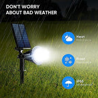 KEV 800 Lumens Solar Spot Lights Outdoor,18 LEDs Solar Flood Lights with 2 Modes &Adjustable &IPX65 Waterproof,Solar Spotlight for Driveway/Backyard/Patio Landscape/Tree/Garage(Cool White, 2 Pack) - Image 6
