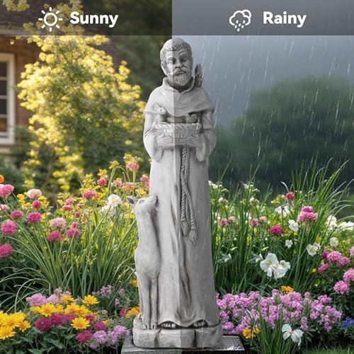 36.2" St Francis Garden Statue,Outdoor Catholic Sculpture - Image 4