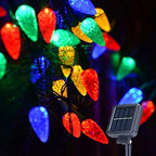 Solar Christmas Tree Lights Outdoor Solar Christmas Lights for Christmas Decorations, 100 LED C6 Strawberry Christmas Fairy Lights for Xmas Tree Garden Yard Patio Arbor Decor(Multicolor, 8 Modes) by Huacenmy