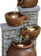42.52" Outdoor Garden Water Fountain with Lights, 4 Tiers Water Feature - Image 5