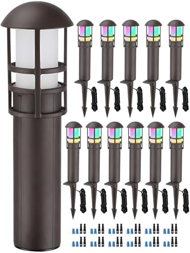 LEONLITE 12-Pack RGBCW Low Voltage Landscape Pathway Lights, 3W, CRI90 by LEONLITE