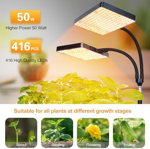 FECiDA 76" Standing Grow Lights for Tall Indoor Plants, Bonsai Tree, 2Head - Image 5