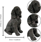 18" Resin Cocker Spaniel Dog Statue Hunting Sculpture Vintage Bronze - Image 2
