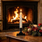 Enpornk 12 Pcs Window Candles with Sensor, Ivory with Black Holders - Image 4