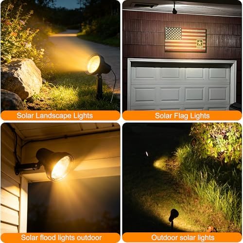 SUNLONG Solar Spot Lights Outdoor Waterproof for Flag Landscape 16.4Ft Wire - Image 6