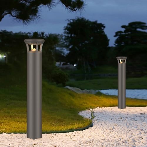 Commercial LED Bollard Light 42in,120-277V Outdoor Pathway Lighting, 3CCT Selectable 3000K/4000K/5000K, 24W/15W/12W Power Adjustable,IP65 Waterproof Aluminum Landscape Garden Walkway Plaza Lights - Image 6