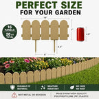 Evelyne Garden Border Plastic Edging: Wooden Fence Design - 16pcs Timber Yard Landscaping Fence Liner Lawn Edge Barrier - 20ft Kit of Decorative Lawn Panels Elements -Landscaping Edging-GMT-10374-F16 - Image 4
