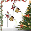 Christmas Solar Kettle Lights Garden Lawn Decorative Lights, Waterproof Hanging Christmas Santa Solar Kettle Light, Watering Can with Cascading Lamp, Stake for Garden Decor (Rainbow Light, 2 Pcs) by Unknown
