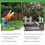 Wood Garden Edging, 9" H x 8 Ft L, 2 Pack, Brown Garden Fence - Image 4