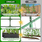 U-Shape Cucumber Trellis with Fabric Raised Garden Bed 65x50 Inch Metal Garden Arch Trellis with Net, Climbing Plants Vegetables Heavy-Duty Outdoor Plant Support for Pea, Grape, Squash, Tomatoes - Image 3