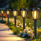 DERAYSION 12 Pack Solar Lights Outdoor, Solar Pathway Lights Auto On/Off Waterproof Garden Landscape Lighting for Path, Yard, Walkway, Driveway Decor by DERAYSIONSolarLighting