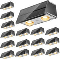 NIORSUN Solar Fence Lights,16 Pack Deck Light,Led Outdoor Lights 3000K/4500K/6000K+ RGB Up & Down Wall Lights Waterproof,Solar Powered Light for Backyard/Pool/Railing/Patio/Porch/Step Black by NIORSUN