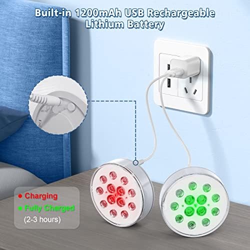 Pool Lights, Upgraded Rechargeable Submersible LED Lights with Remote IP68 Waterproof 16 Colors Hot Tub Underwater Pool Lights for Above Ground Inground Pool, Bath, Party, Vase 2 Pack - Image 2