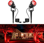 L LOHAS LED Red Outdoor Spotlight 5W Christmas Tree Light 2 Pack by LLOHASLED