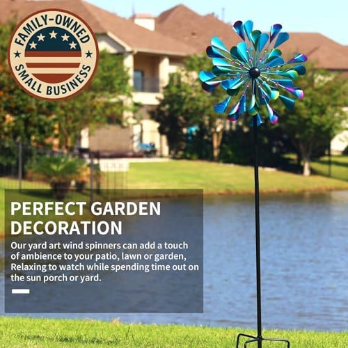 DECOROCA Kinetic Wind Spinners Outdoor - Large Metal Wind Sculptures - Image 2