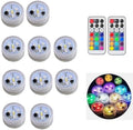 KEMANI Mini Submersible Led Lights,10pcs Small Underwater Tea Lights Candles Waterproof with 2 Remote Battery Operated, RGB 13 Multicolor Changing for Wedding Home Party Festival Decoration by KEMANI