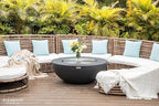 Elementi Lunar Bowl Cast Concrete Fire Table Bundle, Outdoor Fire Pit Fire Table Patio Furniture, Dark Gray (Natural Gas) - Image 7