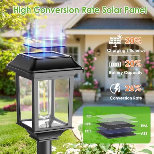 Mancra Solar Outdoor Lights Waterproof, 8 Pack Metal Glass Solar Pathway Lights Outdoor Lighting Garden Decor for Landscape Path Yard Patio Driveway (Warm White) - Image 2