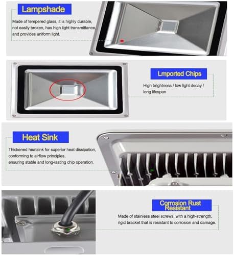 Landscape Light - Floodlights, Adjustable 220V RGB Color-Changing Spotlight, IP67 Outdoor Waterproof LED Landscape Tree Spotlights, for Green Illumination of Trees(Green,10w) - Image 3