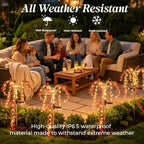 Solar Garden Lights Outdoor Waterproof, 4 Pack Solar Flower Lights Outdoor with Red Eucalyptus Flowers & 2 Lighting Modes, Decorative Solar Lights Outdoor for Yard Patio Lawn Decor, Gifts - Image 4