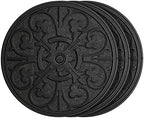 HF by LT Rubber Compass Scroll Garden Stepping Stone, 11-3/4 inches, Black, Set of 3 by HFbyLT
