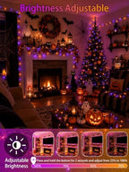 SANJICHA Solar Torch Lights with Flickering Flame Larger Size Solar Flame Lights, 2 Pack 66FT 200 LED Halloween Lights Outdoor Indoor, Orange and Purple - Image 6
