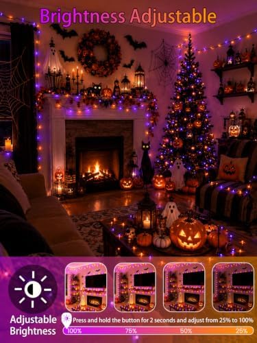 SANJICHA Solar Torch Lights with Flickering Flame Larger Size Solar Flame Lights, 2 Pack 66FT 200 LED Halloween Lights Outdoor Indoor, Orange and Purple - Image 6