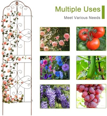 hogardeck 4 Packs 84 * 19 inch Metal Garden Trellis for Climbing Plants Outdoor,Heavy Duty,Coating Rustproof Trellis for Rose, Vegetable, Flowers, Expandable,Perfect for Training Climbing Plants - Image 4