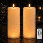 IMAGE 4x12 Inch Waterproof LED Flameless Candles with Remote Timer 2 Pack by IMAGE