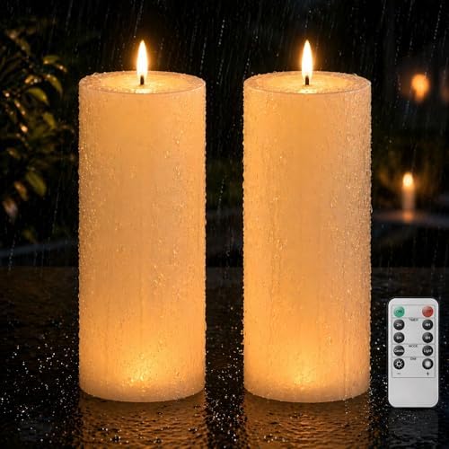 IMAGE 4x12 Inch Waterproof LED Flameless Candles with Remote Timer 2 Pack by IMAGE