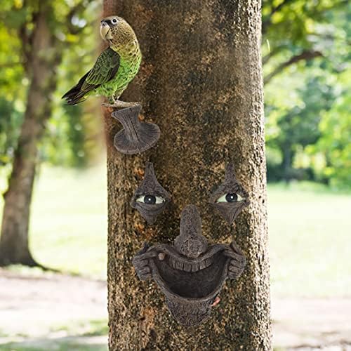 Gavigain Tree Face Welcome Decor - Old Man with Glowing Eyes in Dark Outdoor Tree Hugger Sculpture - Whimsical Garden Tree Decorations Yard Art, Halloween Decor, Defult - Image 4