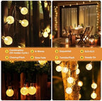 Outdoor Solar String Lights, 2x46FT 66LED 8Modes Crystal Solar Powered Christmas Fairy String Lights Waterproof for Outside Yard Fence Easter Holiday Party Garden Decor 2Pack(Warm White) - Image 4