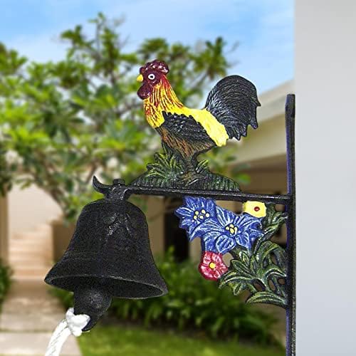 Iron Door Metal Bracket Rustic Hanging Dinner Bell Chime Loud Sound Decoration Suitable for Home Garden - Image 5