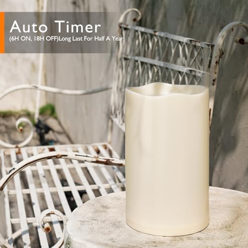 Homemory 6" x 9" Extra Large Outdoor Waterproof Candle with Auto 6H Timer - Image 3