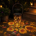 Colorful Solar Lanterns Outdoor Waterproof, Garden Decor Gifts for Women Mom Grandma - LED Colorful Sunflower Solar Powered Lights Metal Hanging Lantern for Outside Garden Patio Yard Lawn Porch Decor by FENGLIUCHEN