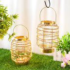 Set of 2 Battery Operated Table Lamp 7.7 "H Metal Cage LED Cordless Lamp with 6-Hour Timer, Vintage Decorative Fairy Lights Lantern for Indoor/Outdoor Bedrooms Weddings Parties Patio Events - Image 5