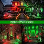 Halloween Red and Green Solar Spot Lights Outdoor,LED Solar Landscape Spotlights with Adjustable Panel,Waterproof IP65 Landscape Lighting for Yard Garden Tree Christmas(Red 2 Pack,Green 2 Pack) - Image 2