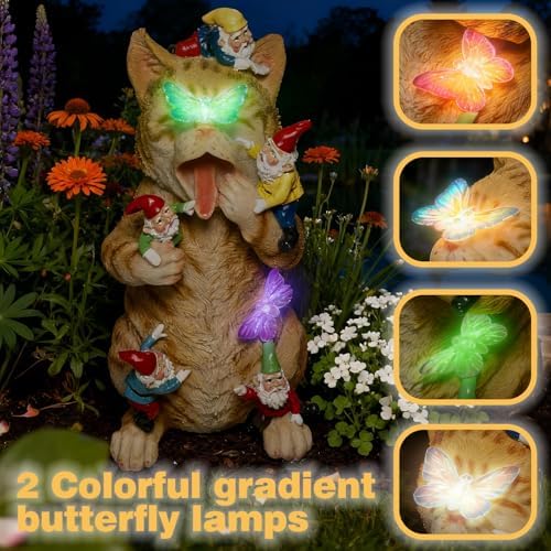 Solar Funny Garden Gnomes Figurine with Colorful LED Lights - Image 2