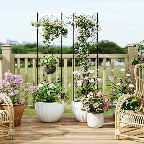 Garvee 2 Pack Panels No Dig Dog Fence Outdoor - 66.9 in Tall Rustproof Animal Barrier with Gate, Decorative Garden Fence Panels for Yard Border, Patio（66.9 x 19.48 inch） - Image 4