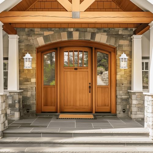 Darkaway Outdoor Wall Light Fixture,2pcs 14.57inch Large Outside Porch Lights Wall Mounted Water Ripple Glass Exterior Waterproof Lantern Modern Wall Sconce Lighting for House Front Door - Image 4